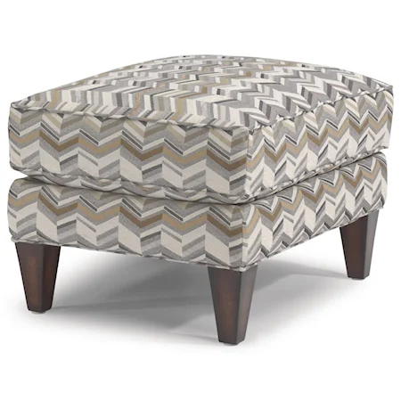 Transitional Ottoman with Tapered Block Legs